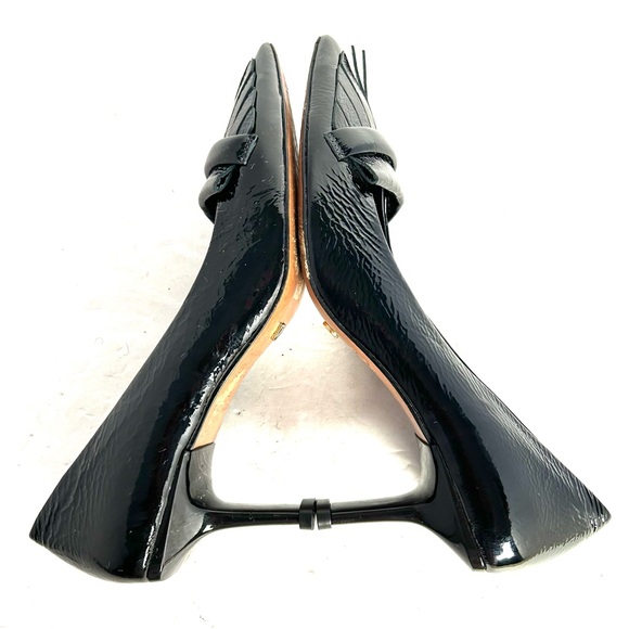 Anthropologie Vicenza Kilty Pointed-toe Patent Leather Heels Pumps Shoes Size 9 - Picture 9 of 12